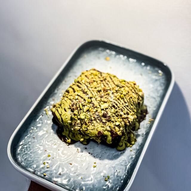Pistachio Kunafa Brownie at Waffee House Mangalore